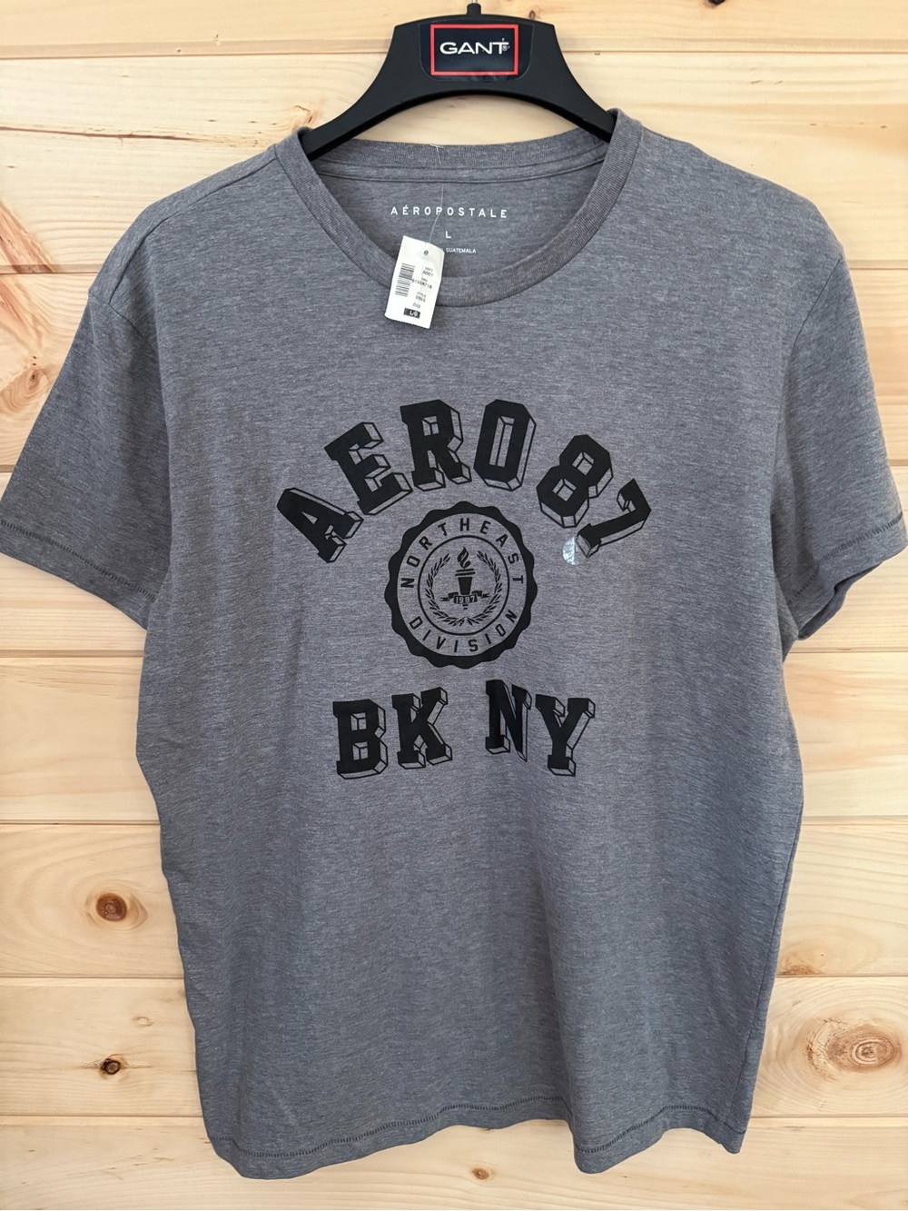Aeropostale Gray Graphic Aero87 BK NY Short Sleeve Tee